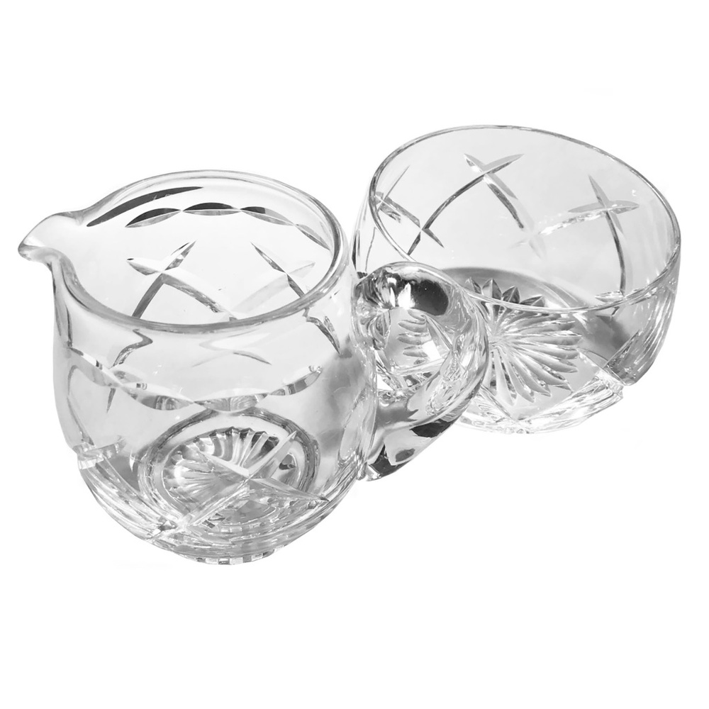 Vintage Pressed Glass Sugar Bowl and Milk Jug